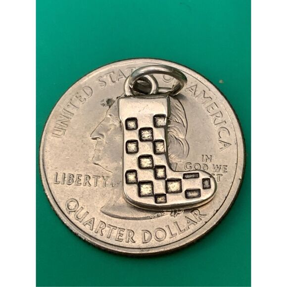 .925 Christmas Stocking Sterling Silver Jewelry Charm #holiday - Picture 3 of 3